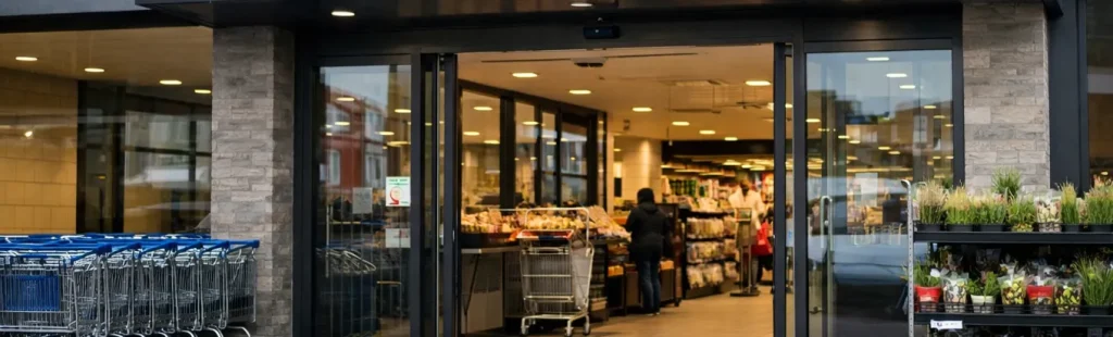 Realistische foto van een ALDI-filiaal in Zutphen, met een moderne entree en een herkenbare supermarktuitstraling.