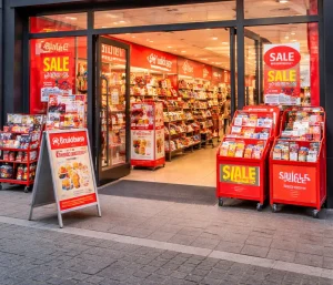 Bedrijven in Zutphen Realistische foto van een Kruidvat-winkel in Zutphen, met een duidelijke en moderne winkelgevel.