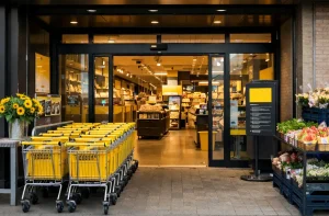 Bedrijven in Zutphen Realistische foto van de ingang van een Jumbo-supermarkt in Zutphen.