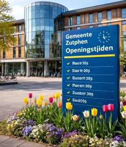 Bedrijven in Zutphen Realistische foto van het gemeentehuis in Zutphen op een heldere dag.