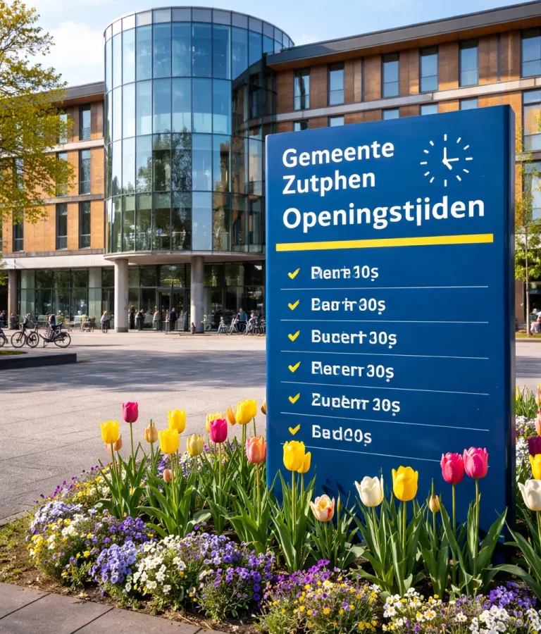 Realistische foto van het gemeentehuis in Zutphen op een heldere dag.