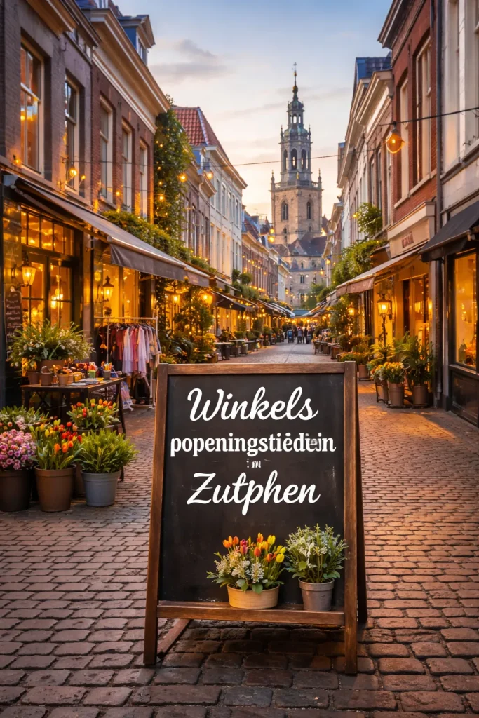 Een sfeervolle, realistische winkelstraat in het historische centrum van Zutphen.